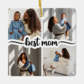Beste Mama Personalisiert 4 FotoCollage Keramikornament (Vorderseite)