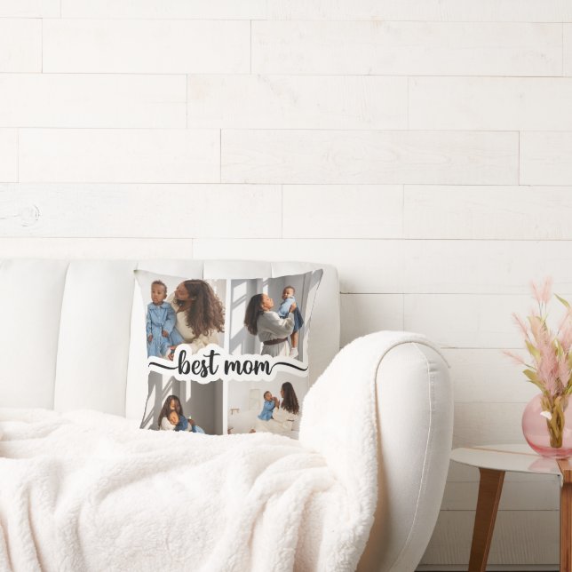 Beste Mama Personalisiert 4 FotoCollage Kissen (Liege)