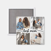 Beste Mama Personalisiert 4 FotoCollage Magnet (Vorderseite/Rückseite)