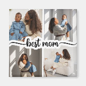 Beste Mama Personalisiert 4 FotoCollage Magnet (Vorne)