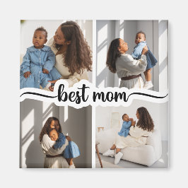 Beste Mama Personalisiert 4 FotoCollage Magnet