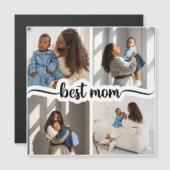 Beste Mama Personalisiert 4 FotoCollage Magnetkarte (Vorne/Hinten)