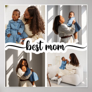 Beste Mama Personalisiert 4 FotoCollage Poster