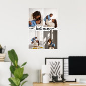 Beste Mama Personalisiert 4 FotoCollage Poster (Heimbüro)