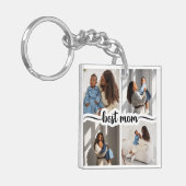 Beste Mama Personalisiert 4 FotoCollage Schlüsselanhänger (Vorderseite links)