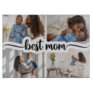 Beste Mama Personalisiert 4 FotoCollage Schneidebrett