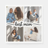 Beste Mama Personalisiert 4 FotoCollage Serviette (Vorderseite)