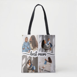 Beste Mama Personalisiert 4 FotoCollage Tasche
