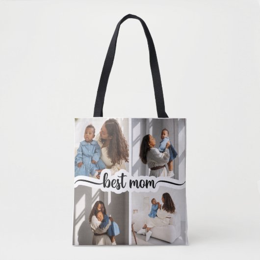 Beste Mama Personalisiert 4 FotoCollage Tasche (Vorderseite)