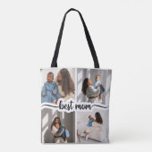 Beste Mama Personalisiert 4 FotoCollage Tasche (Rückseite)