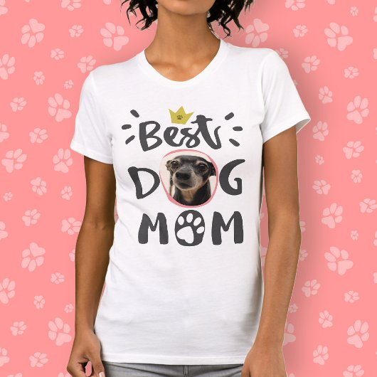 Beste Mama Pet-Foto-Pfoten Drucken Niedliche Typog T-Shirt