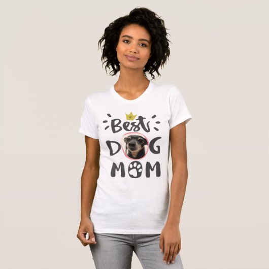 Beste Mama Pet-Foto-Pfoten Drucken Niedliche Typog T-Shirt (Vorne ganz)
