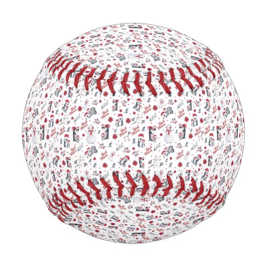 Beste Mama Pinguin Weihnachtsmuster Baseball (Vorderseite)