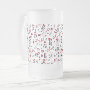 Beste Mama Pinguin Weihnachtsmuster Mattglas Bierglas