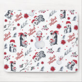 Beste Mama Pinguin Weihnachtsmuster Mousepad (Vorne)