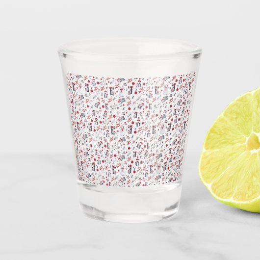 Beste Mama Pinguin Weihnachtsmuster Schnapsglas (Vorderseite)