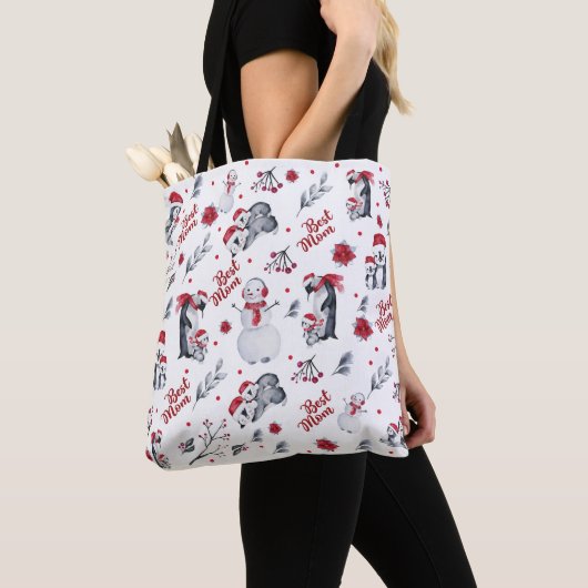 Beste Mama Pinguin Weihnachtsmuster Tasche (Von Nahem)