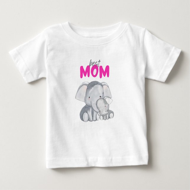 Beste Mama Printing Modern White Baby Shirt (Vorderseite)