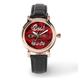 Beste Mama pro Herz Rote Rosen Blauer Armbanduhr