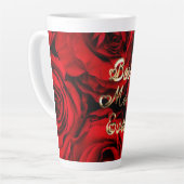 Beste Mama pro Herz Rote Rosen Blauer Milchtasse (Linke Ecke)