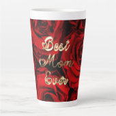 Beste Mama pro Herz Rote Rosen Blauer Milchtasse (Vorderseite)