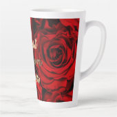 Beste Mama pro Herz Rote Rosen Blauer Milchtasse (Rechts)