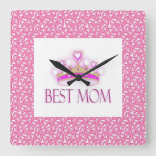 Beste Mama Quadratische Wanduhr
