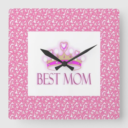 Beste Mama Quadratische Wanduhr (Vorderseite)