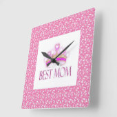 Beste Mama Quadratische Wanduhr (Winkel)