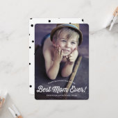 Beste Mama | Retro Calligraphy Mother's Day Card Karte (Vorderseite/Rückseite Beispiel)