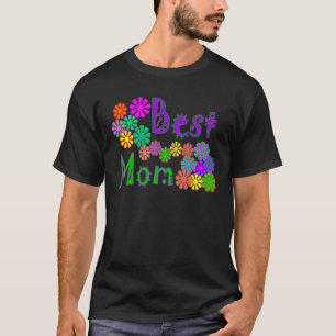 "Beste MAMA" Retro Geschenke der Blumen-Mutter T-Shirt