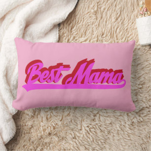 Beste Mama Retro Rosa Rote Typografie Lendenkissen