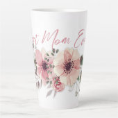 Beste Mama Rosa Blume Latte Tasse (Vorderseite)