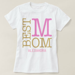 Beste Mama Rosa Gold Glitzer Name Personalisiert T-Shirt