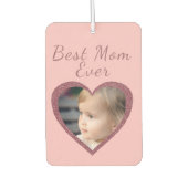 Beste Mama Rosa Herz Custom Kids Foto Autolufterfrischer (Vorderseite)