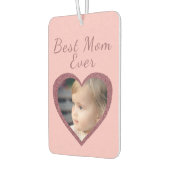 Beste Mama Rosa Herz Custom Kids Foto Autolufterfrischer (Links)