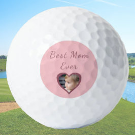 Beste Mama Rosa Herz Custom Kids Foto Golfball