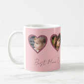 Beste Mama Rosa Herz Vier Kinder FotoCollage Kaffeetasse (Links)
