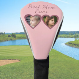Beste Mama Rosa Herzen 2 Kinder FotoCollage Golf Headcover