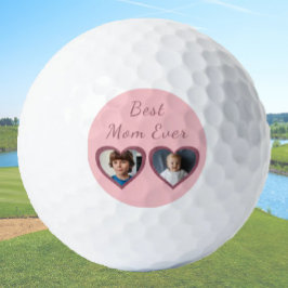 Beste Mama Rosa Herzen 2 Kinder individuelle FotoC Golfball