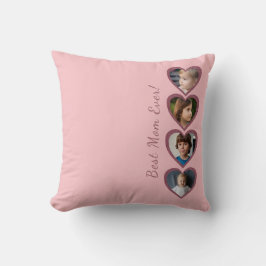 Beste Mama Rosa Herzen 4 Kinder Foto Collage Kissen