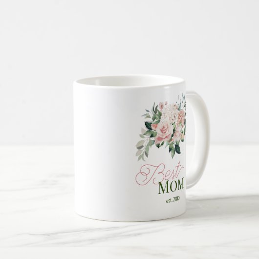 Beste Mama Rosa Wasserfarben Kaffeetasse (VorderseiteRechts)