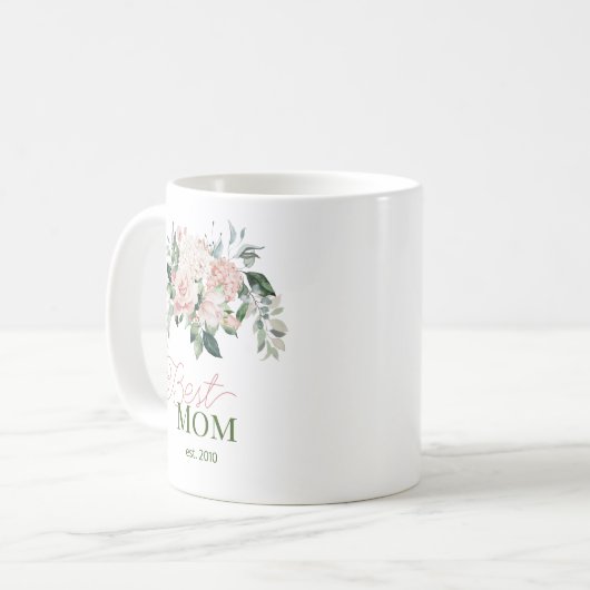 Beste Mama Rosa Wasserfarben Kaffeetasse (Vorderseite Links)