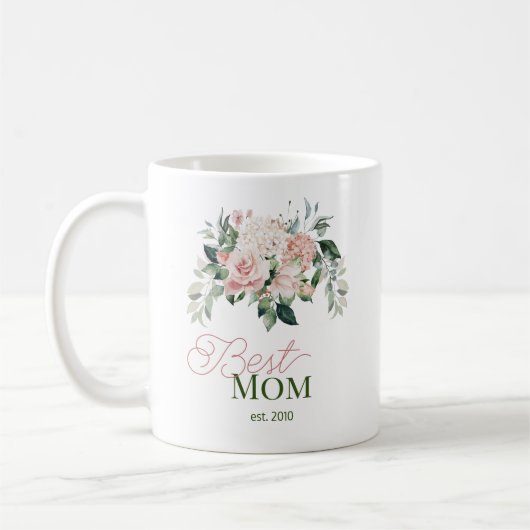 Beste Mama Rosa Wasserfarben Kaffeetasse (Links)