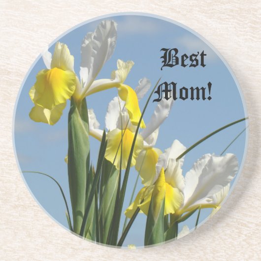 Beste Mama Sandstein Untersetzer Iris Blume (Vorne)