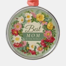 Beste Mama Schöne Rose Redouté Ornament Aus Metall