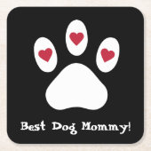 Beste Mama, Schwarz, Minimalistisch Rechteckiger Pappuntersetzer (Vorderseite)