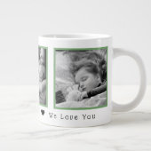 Beste Mama Schwarz und Weiß 3 Fotos Jumbo-Tasse (Rechts)