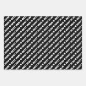 Beste Mama Schwarz-Weiß-Papierblätter Geschenkpapier Set (Vorderseite)