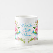 Beste Mama Sehr schön Rosa Blütenbraun Kaffeetasse (Mittel)